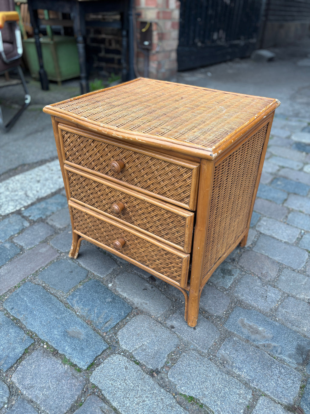 Vintage rattan set of drawers