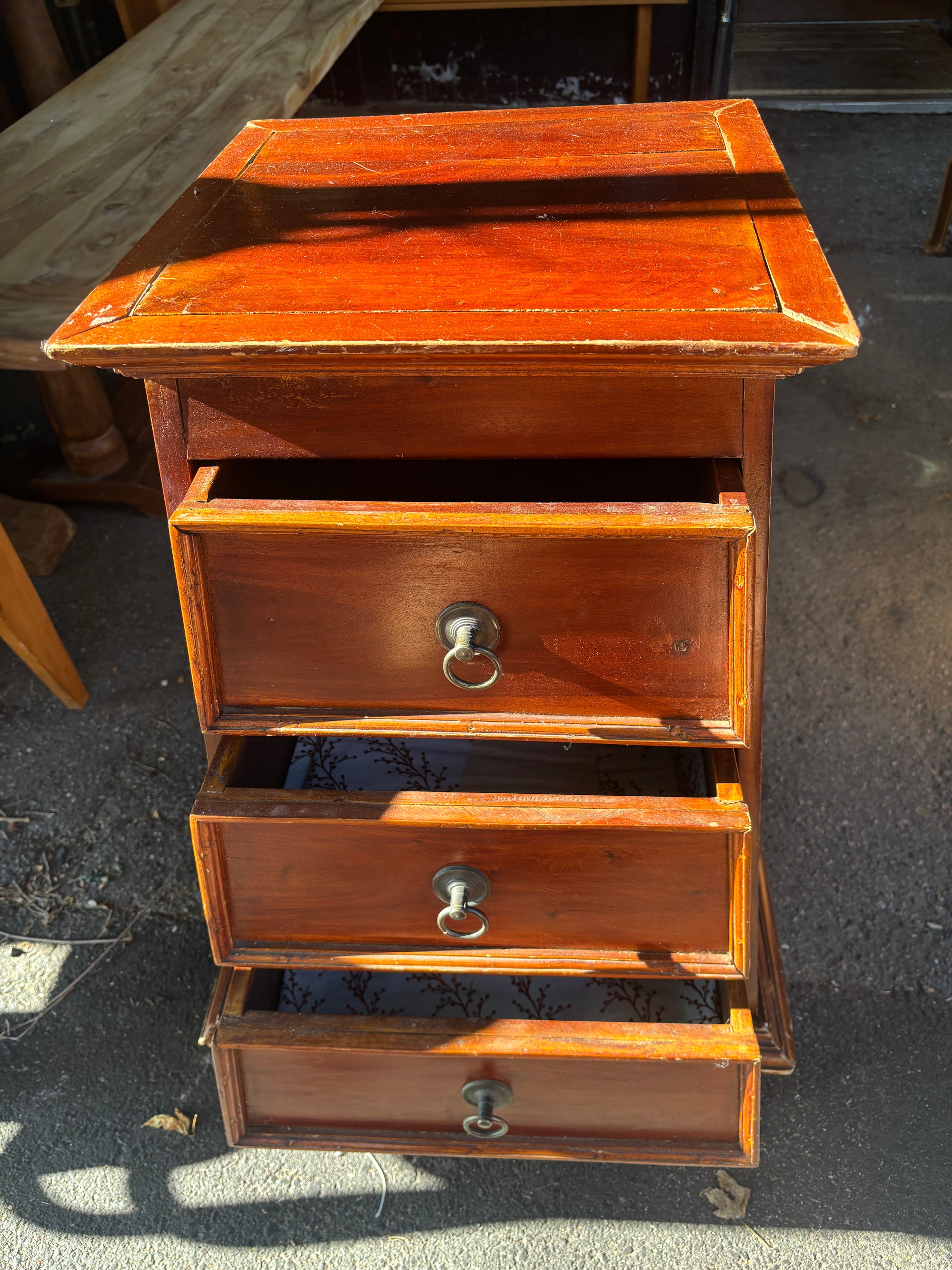 Vintage mahogany Indonesian chest of drawers