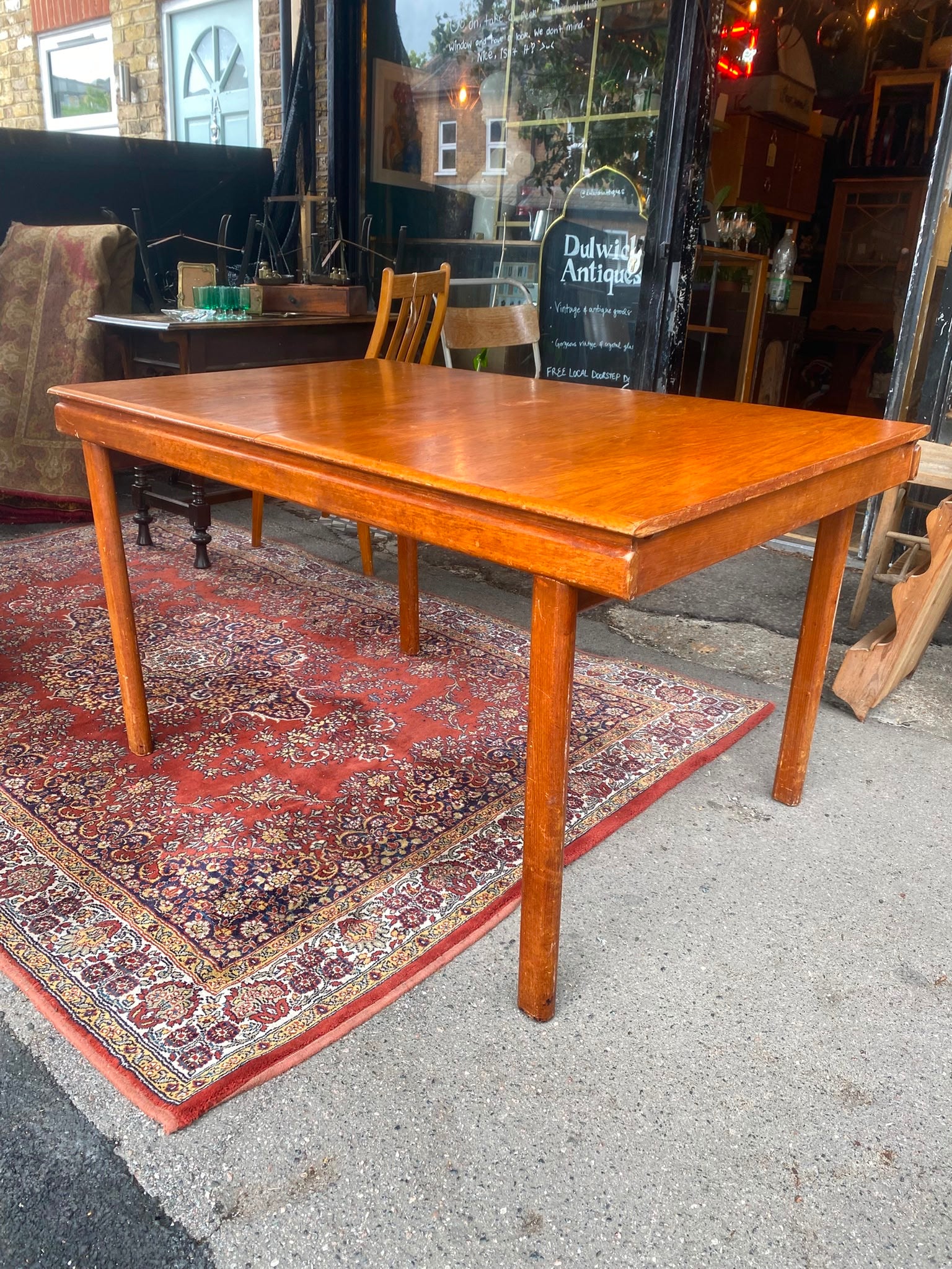Classic mid century teak Danish extending dining table