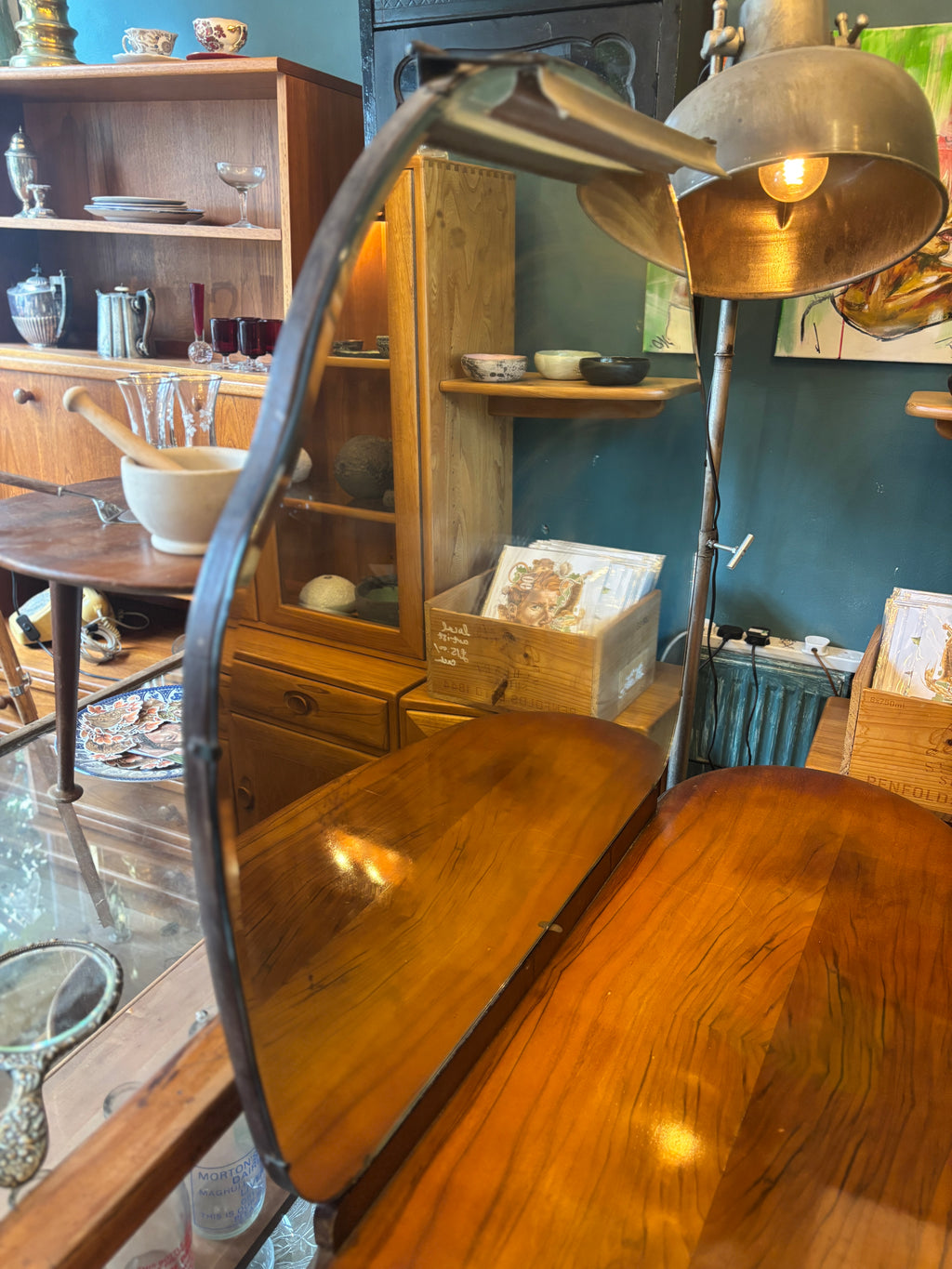 Walnut Art Deco wardrobe and dressing table