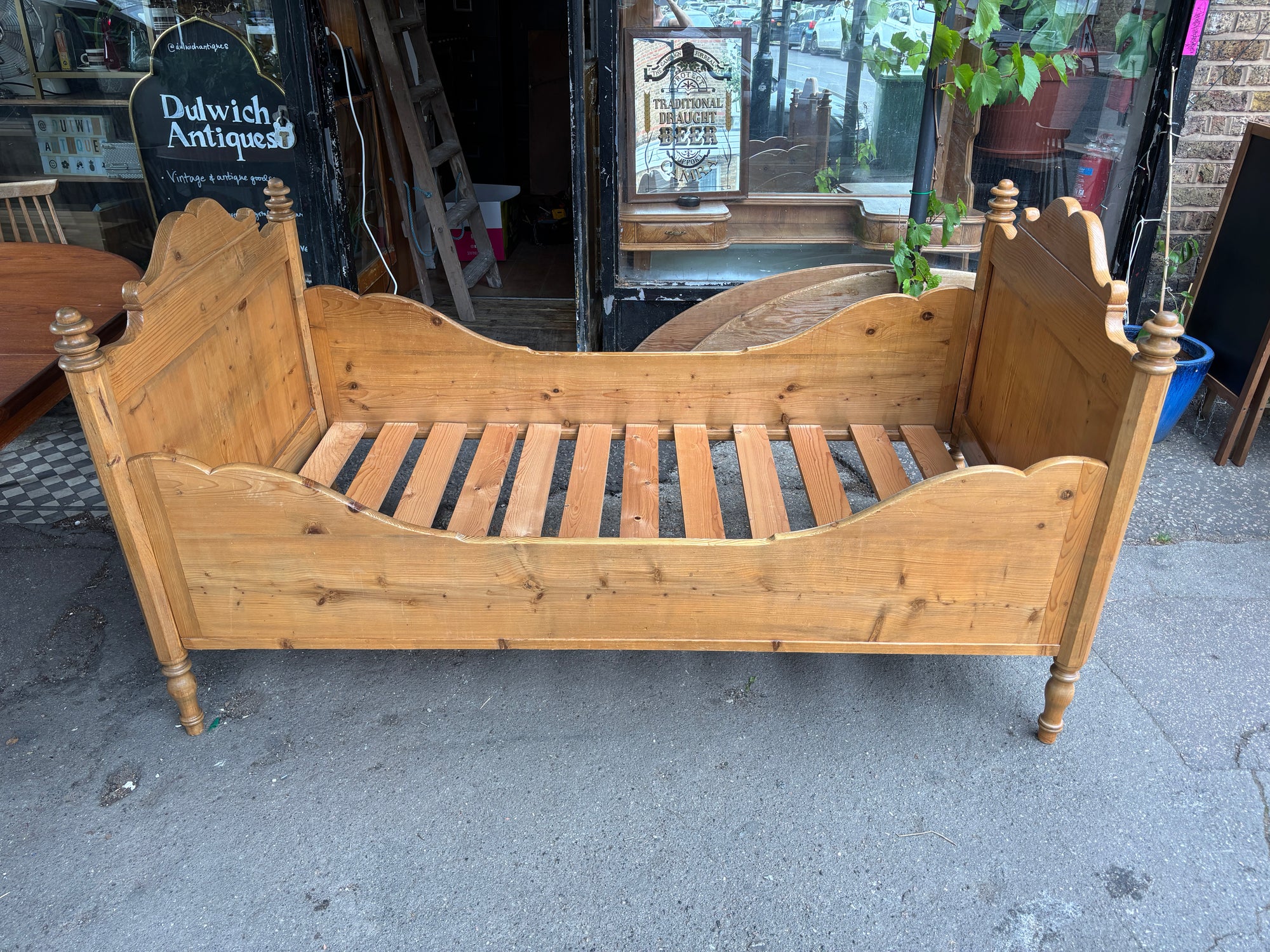 Antique Victorian handmade pine bed