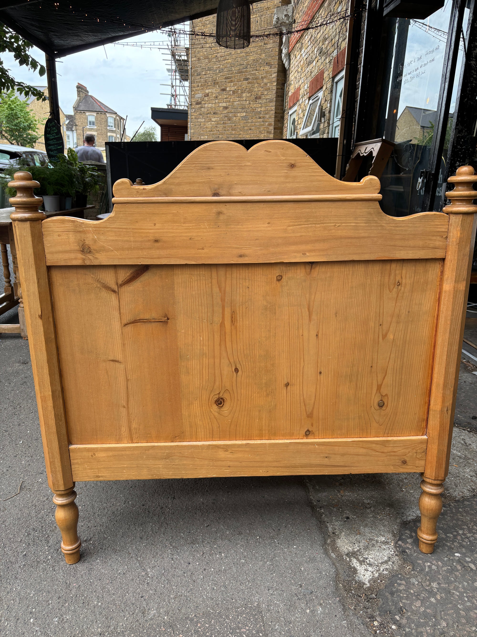 Antique Victorian handmade pine bed