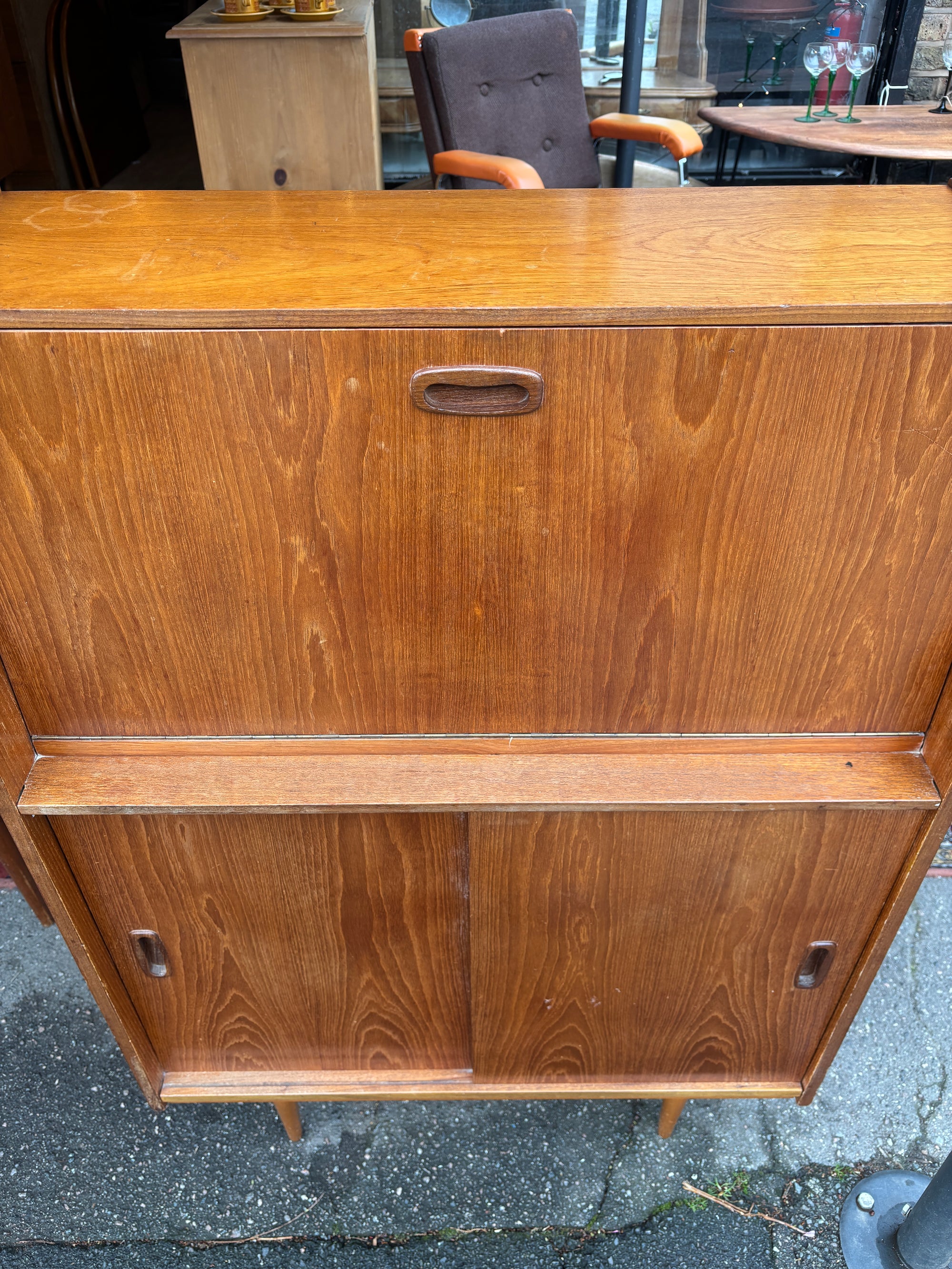 Mid Century teak bureau desk