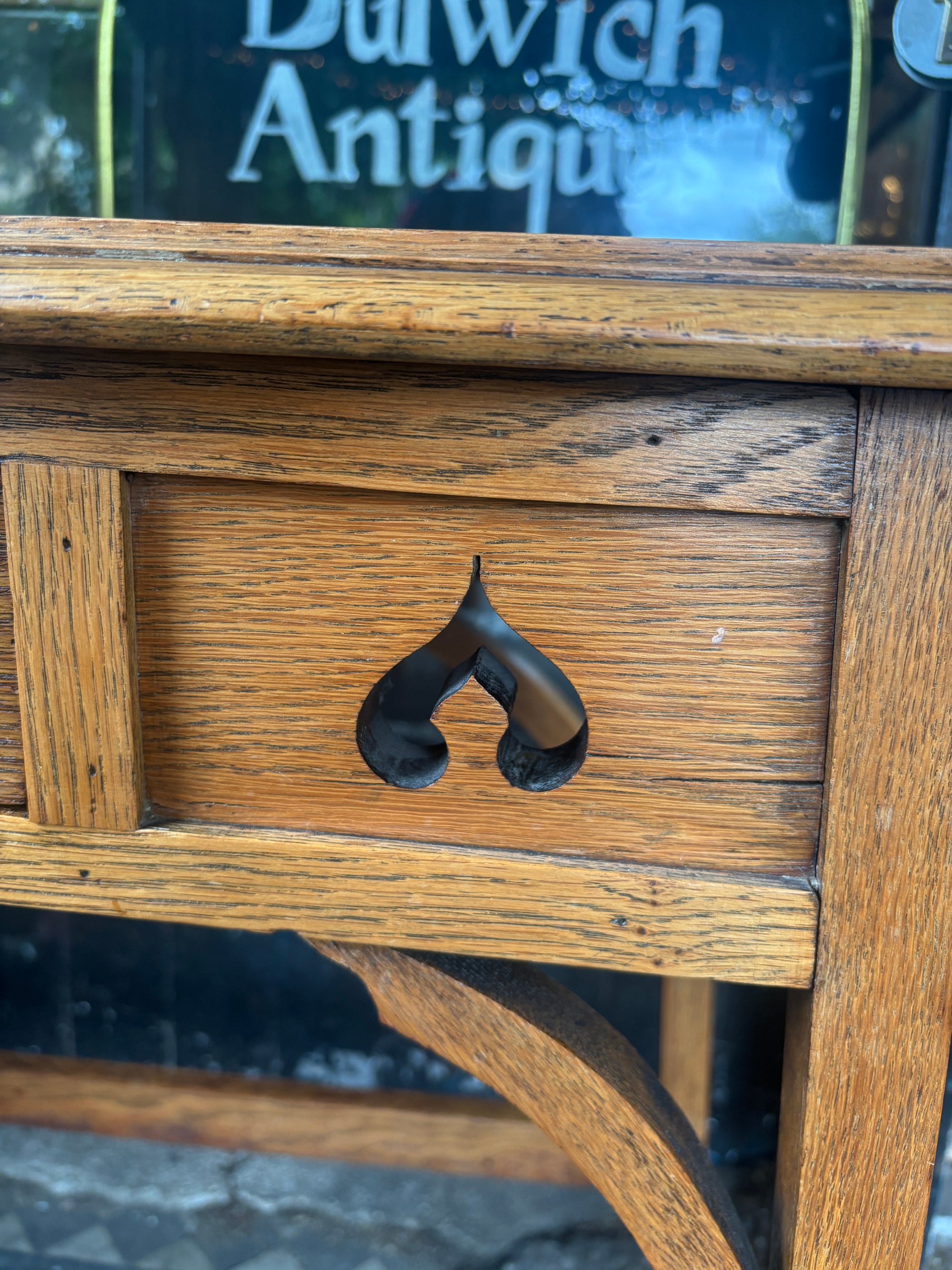 Antique oak church table/side table