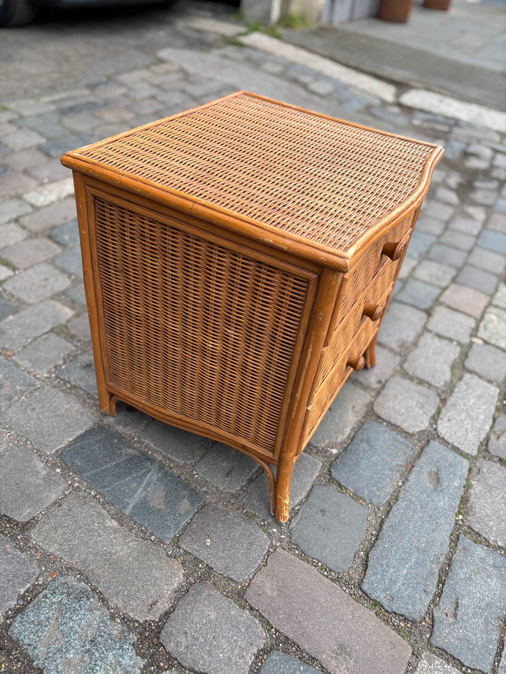 Vintage rattan set of drawers