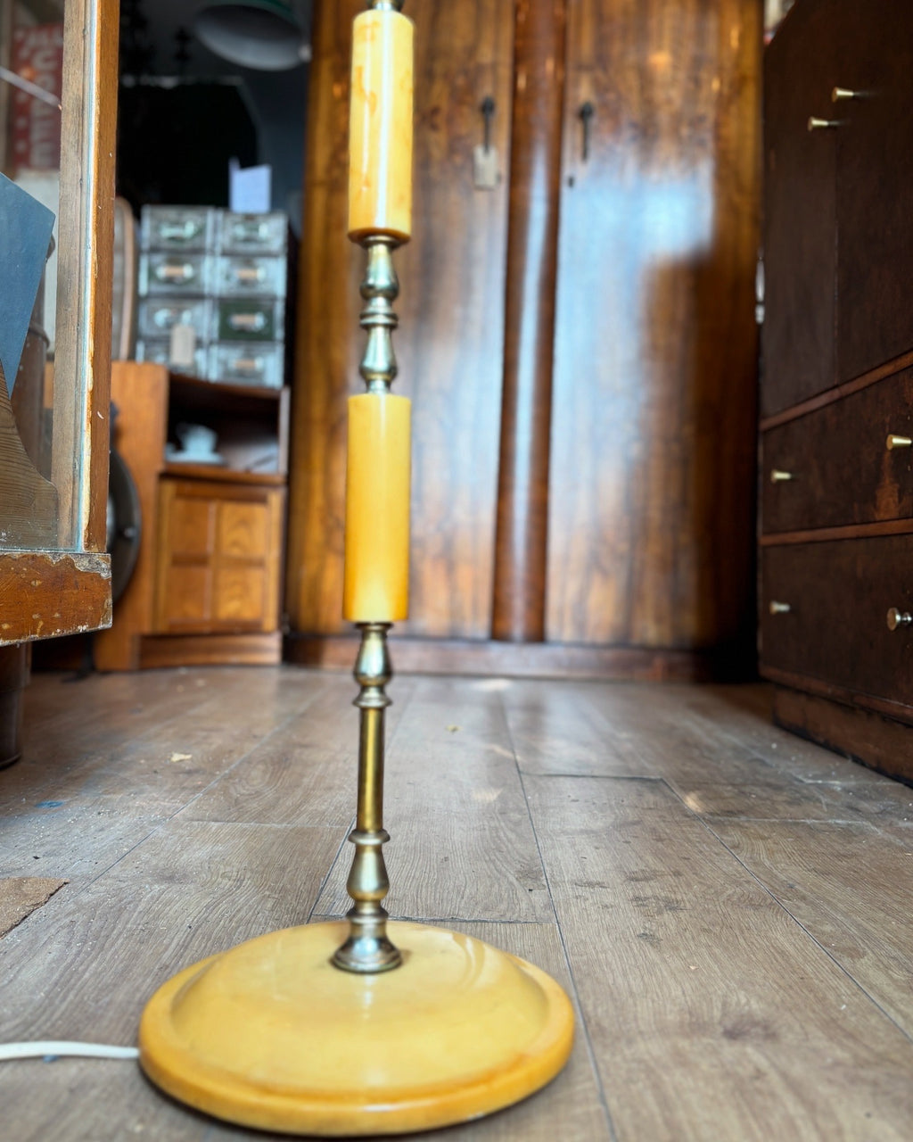 Vintage fringed standing lamp