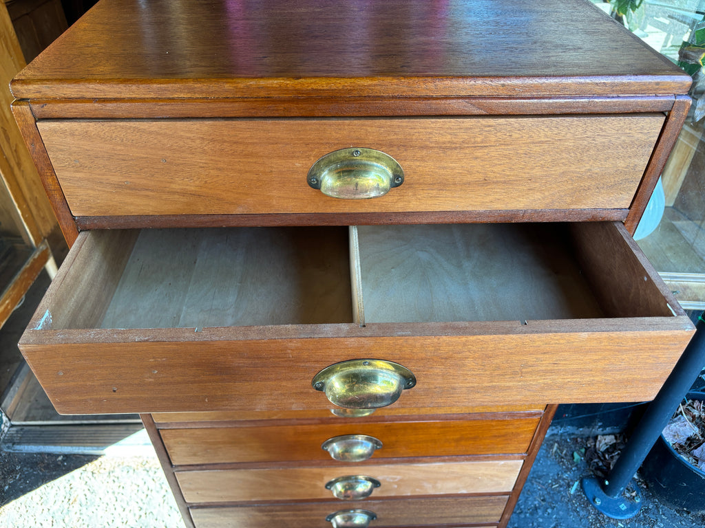Vintage mid century mahogany architects drawers
