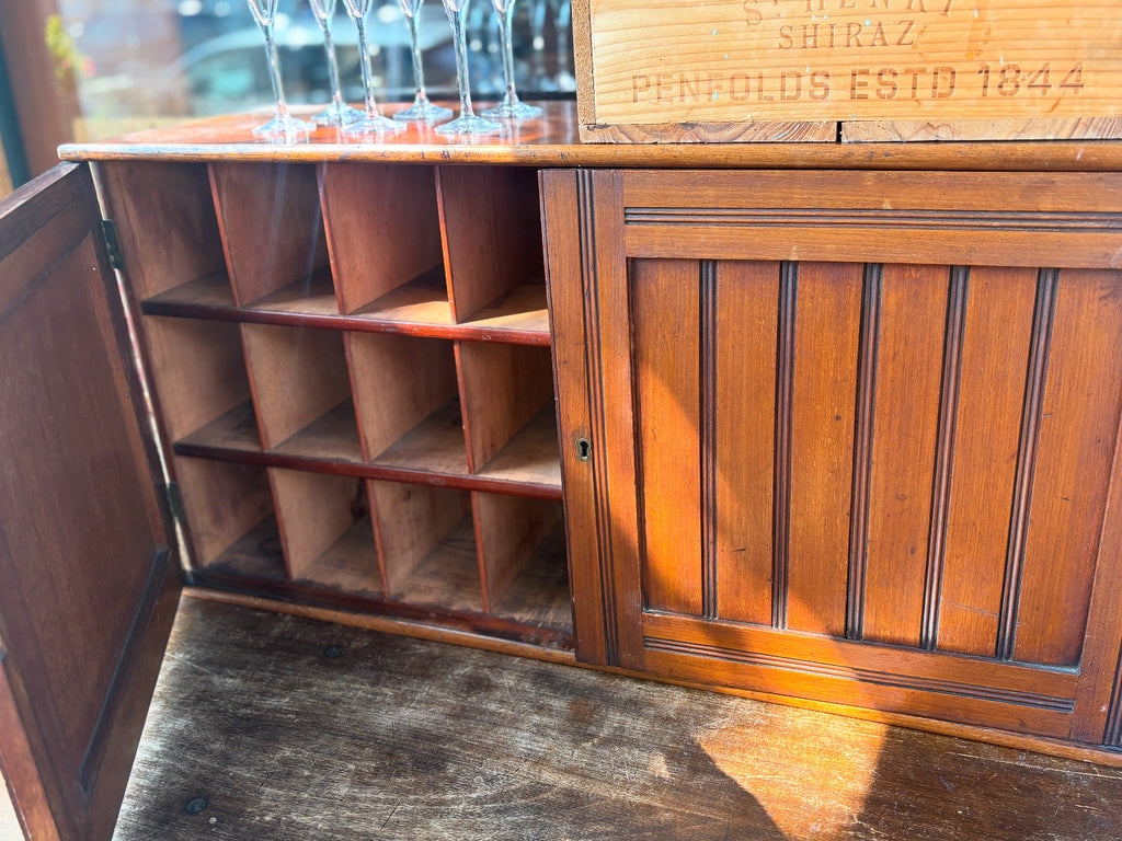 Vintage 1930s wooden pigeon hole cabinet