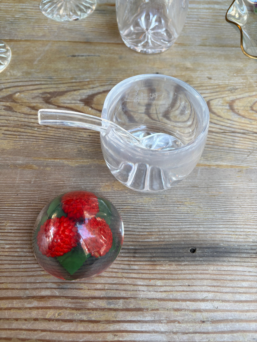 Wonderfully kitsch 1960s Lucite jam and marmalade pots