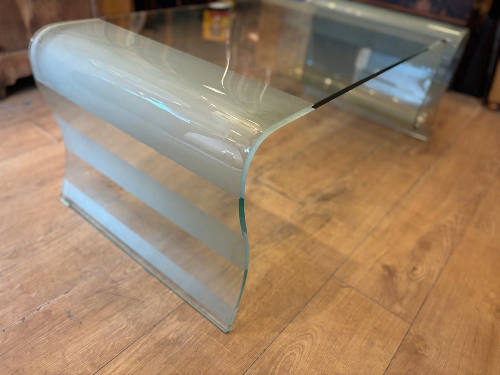 Mid Century Italian curved glass coffee table