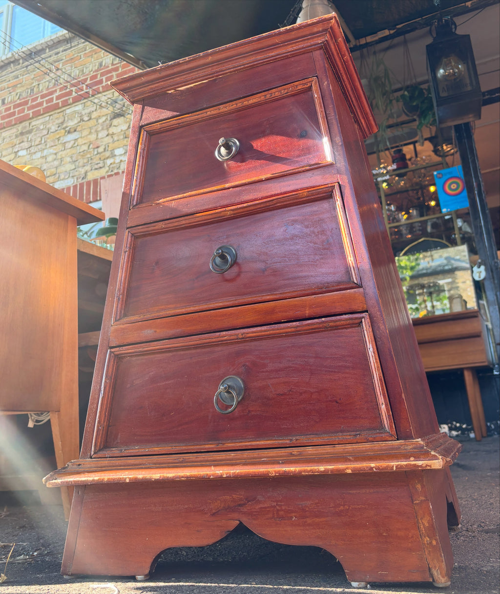Vintage mahogany Indonesian chest of drawers