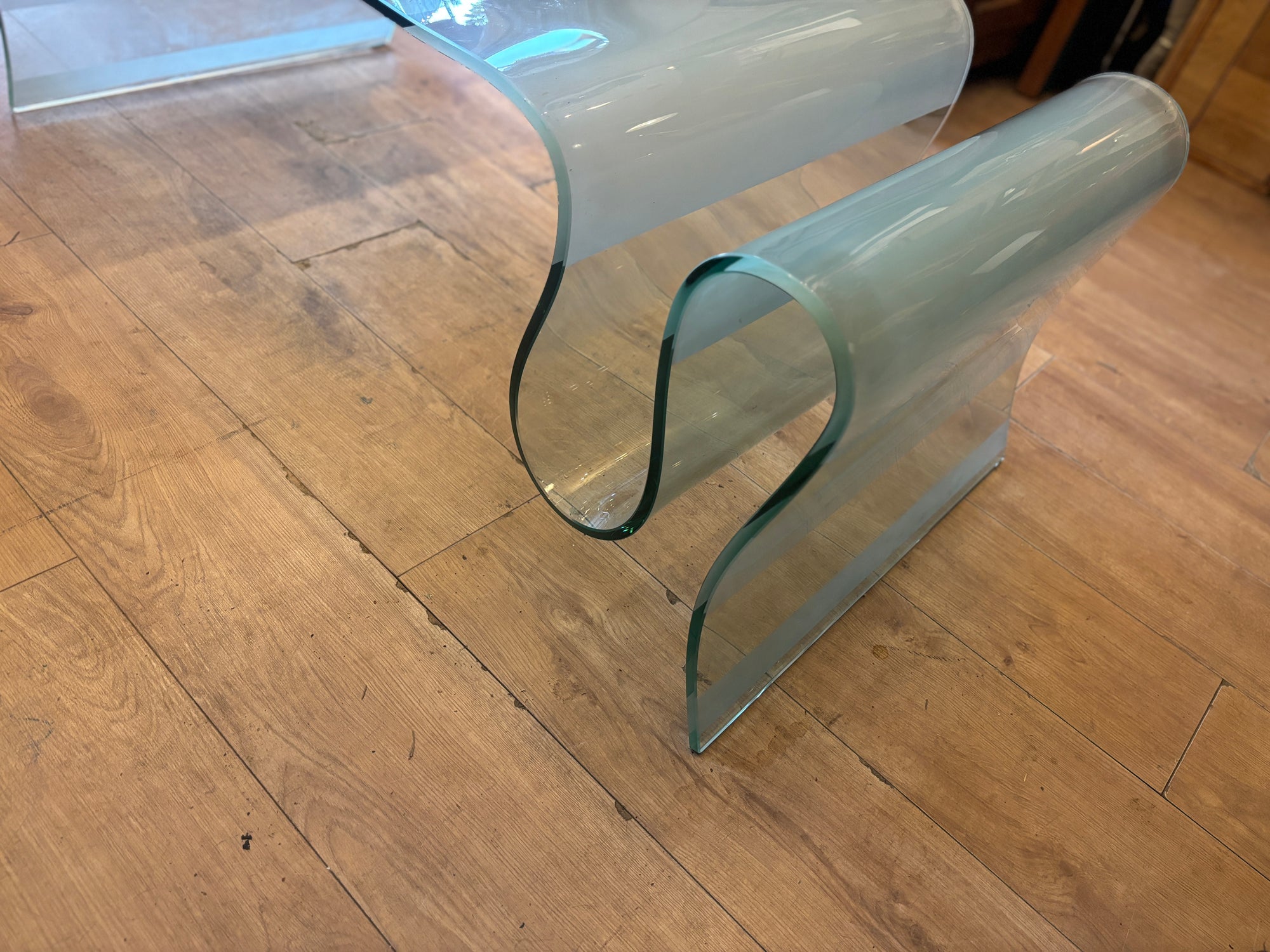 Mid Century Italian curved glass coffee table