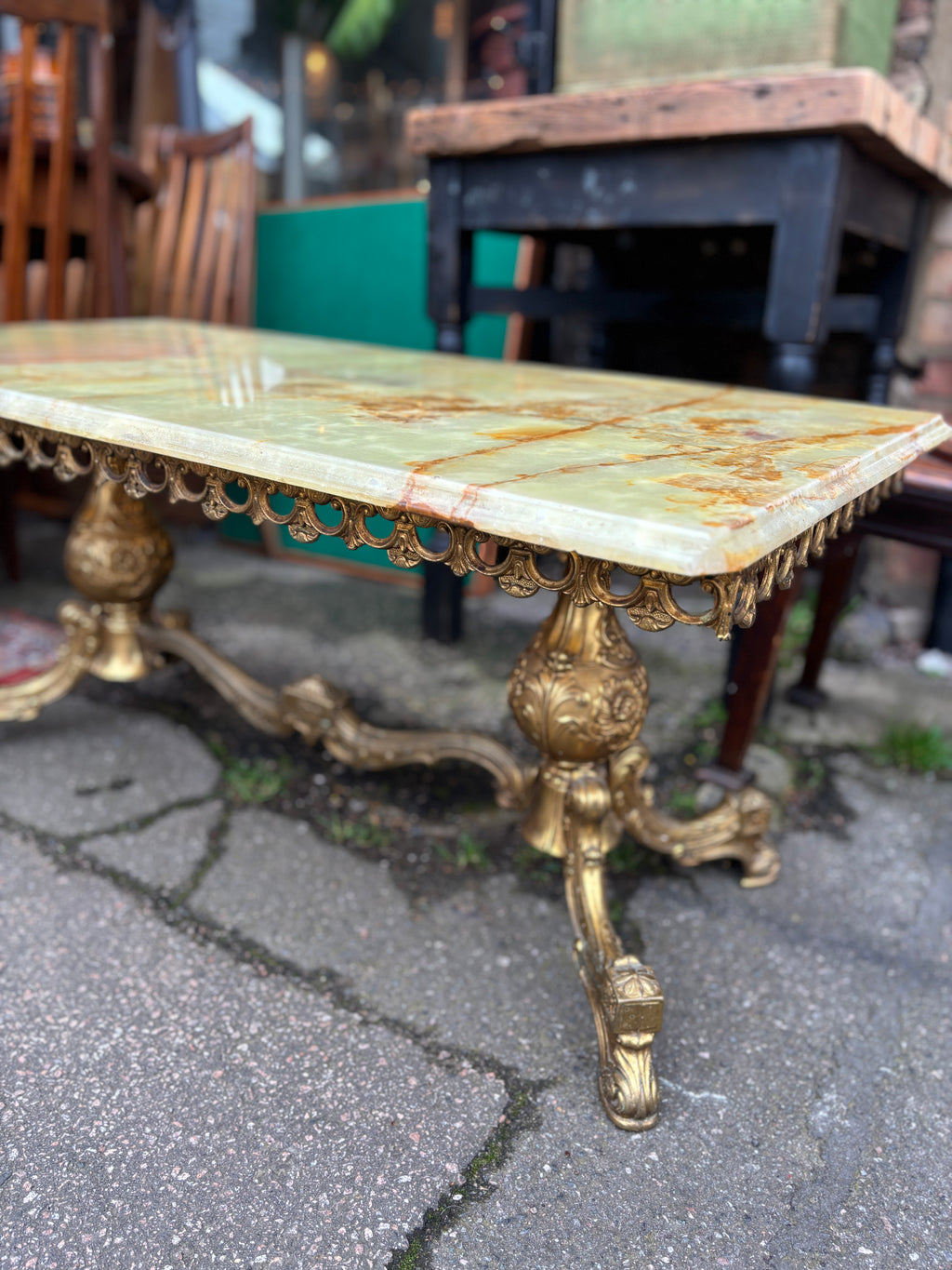 Mid century onyx coffee table