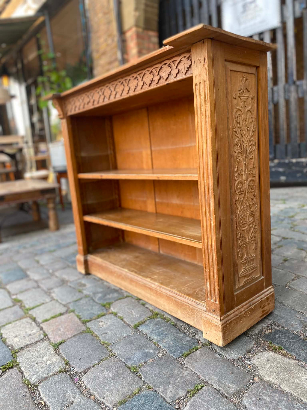 Victorian pitch pine bookshelf