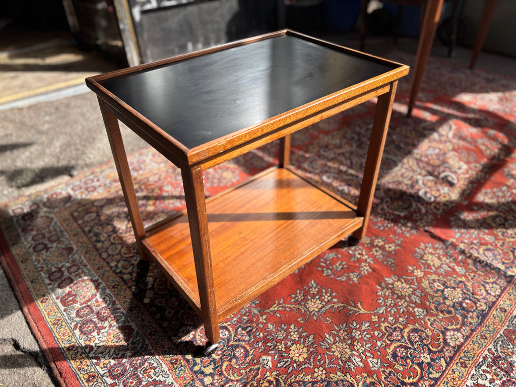 Mid century teak and Formica drinks trolley