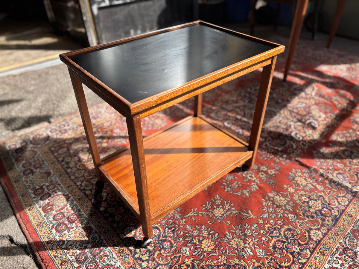 Mid century teak and Formica drinks trolley