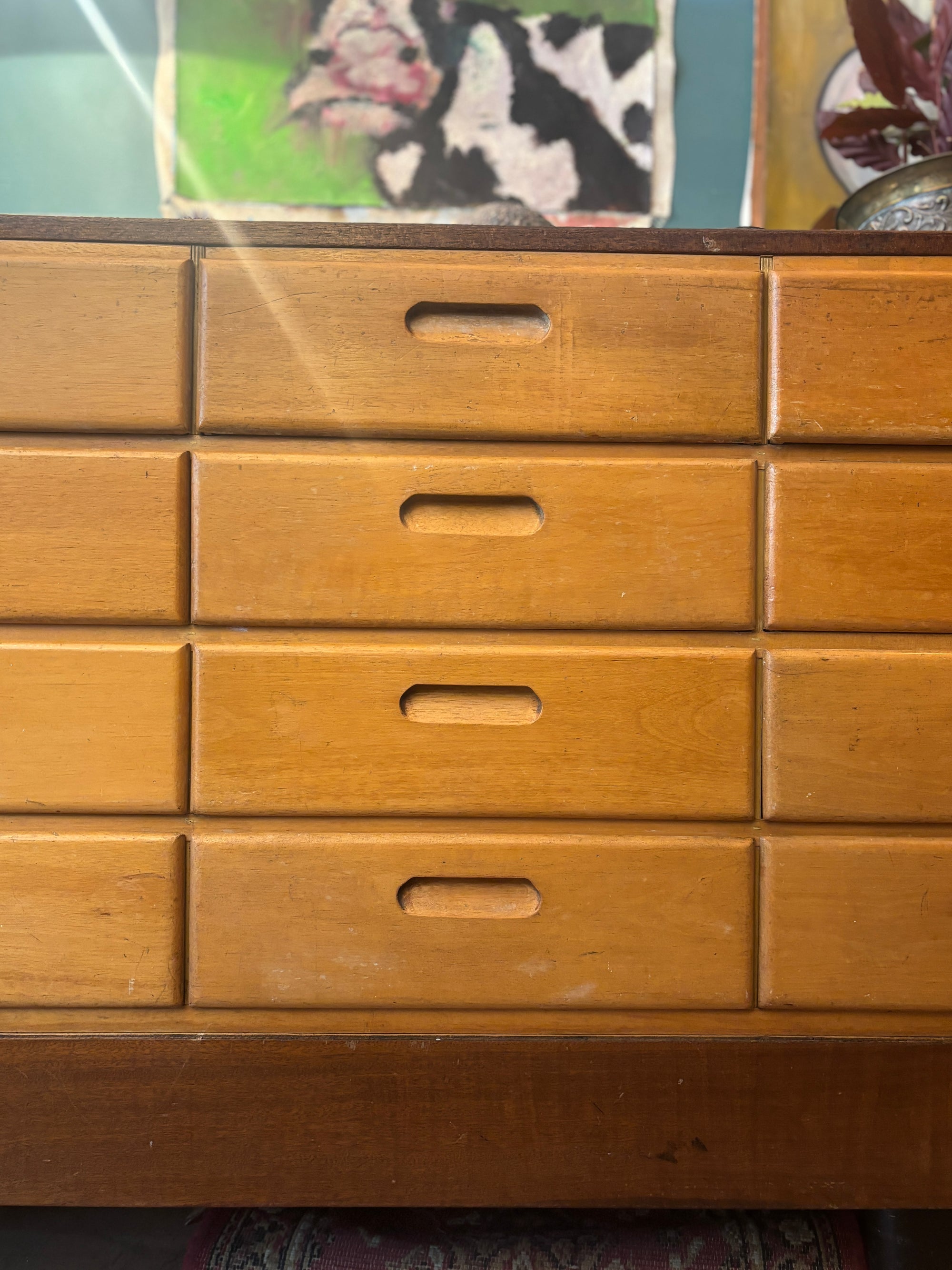 Mid century haberdashers cabinet with drawers