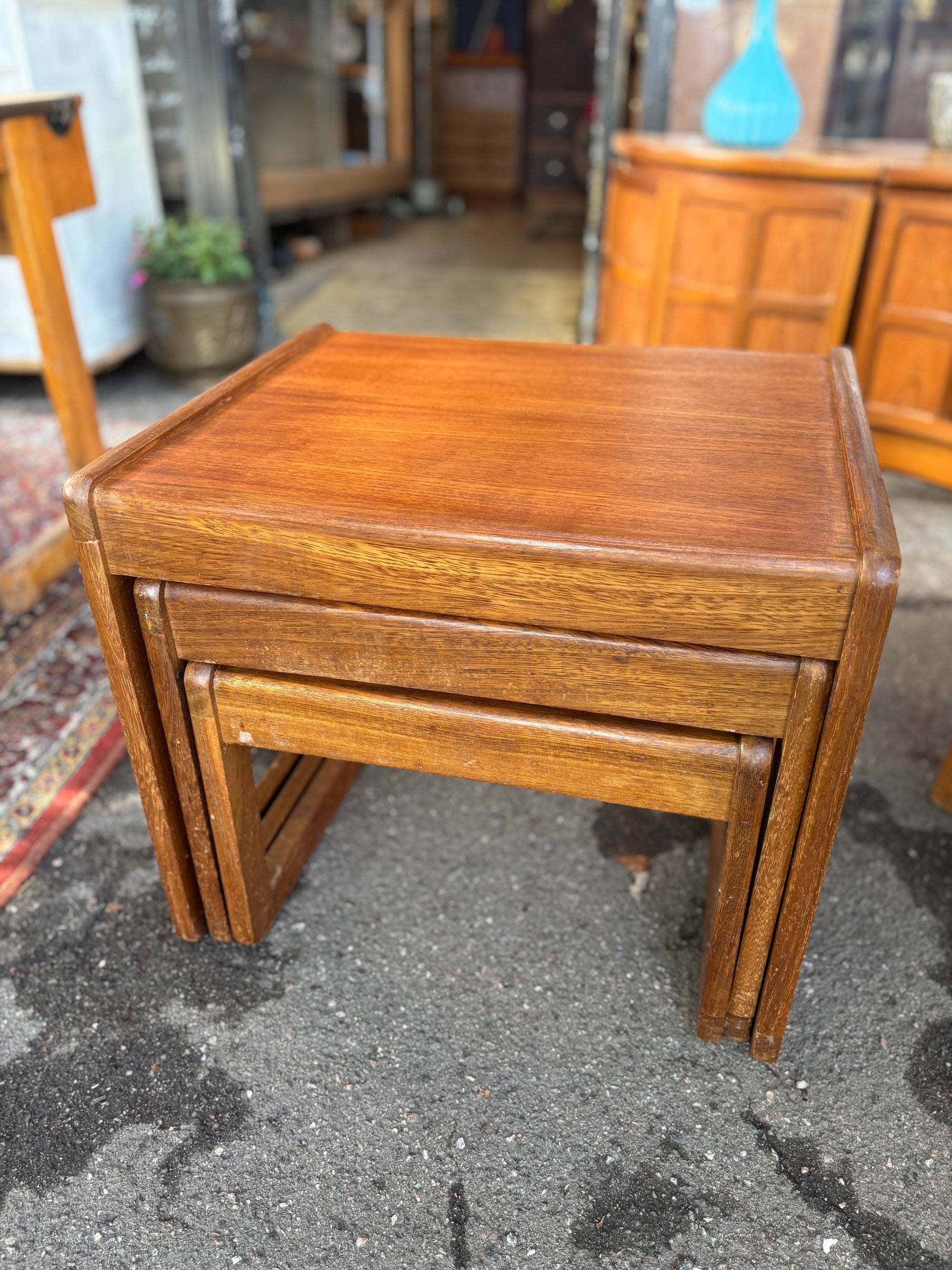 Mid Century wooden nesting tables
