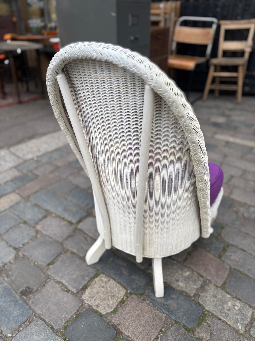 Vintage Lloyd Loom style wicker bedroom chair