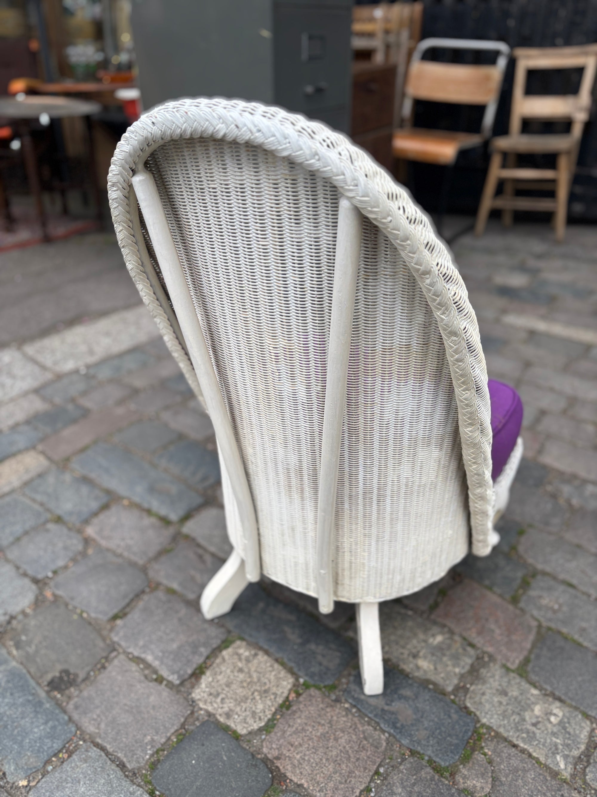 Vintage Lloyd Loom style wicker bedroom chair