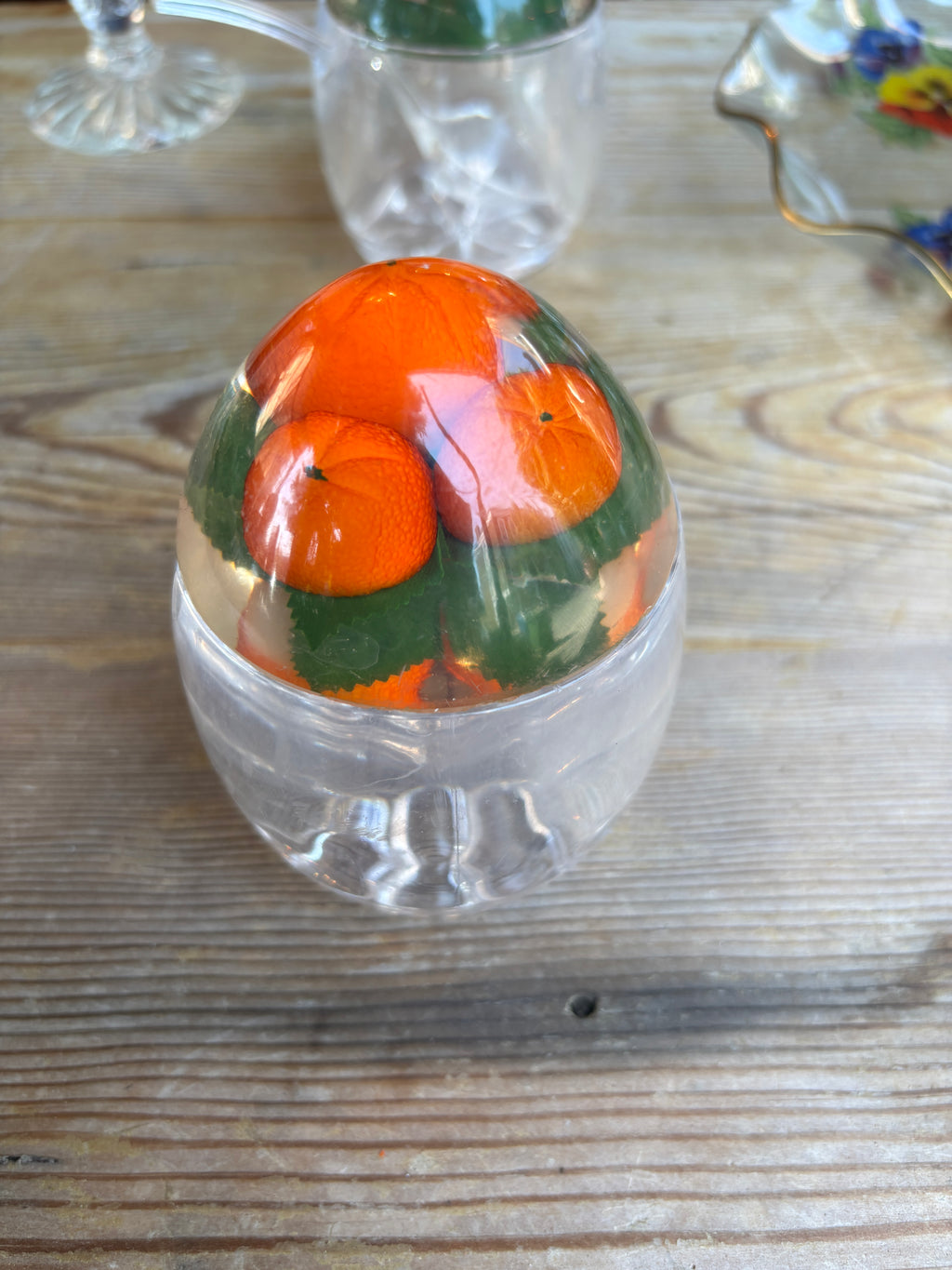 Wonderfully kitsch 1960s Lucite jam and marmalade pots