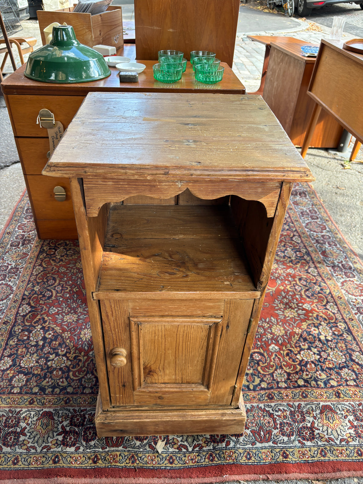 Vintage pine side table/ cupboard/ bedside table