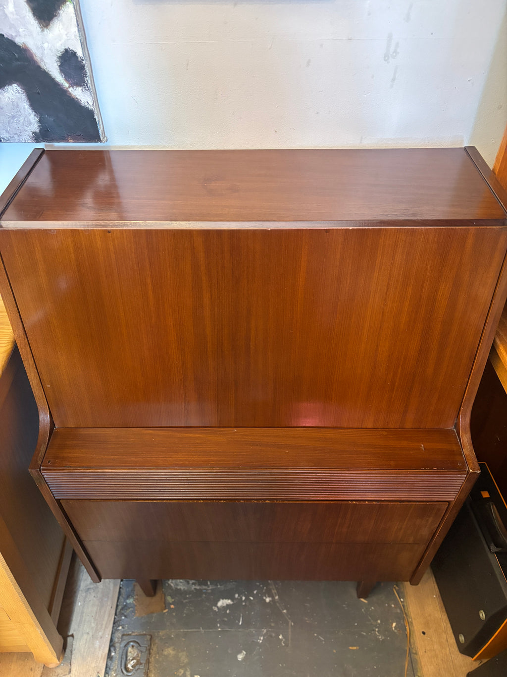 Mid century teak mirrored cocktail cabinet