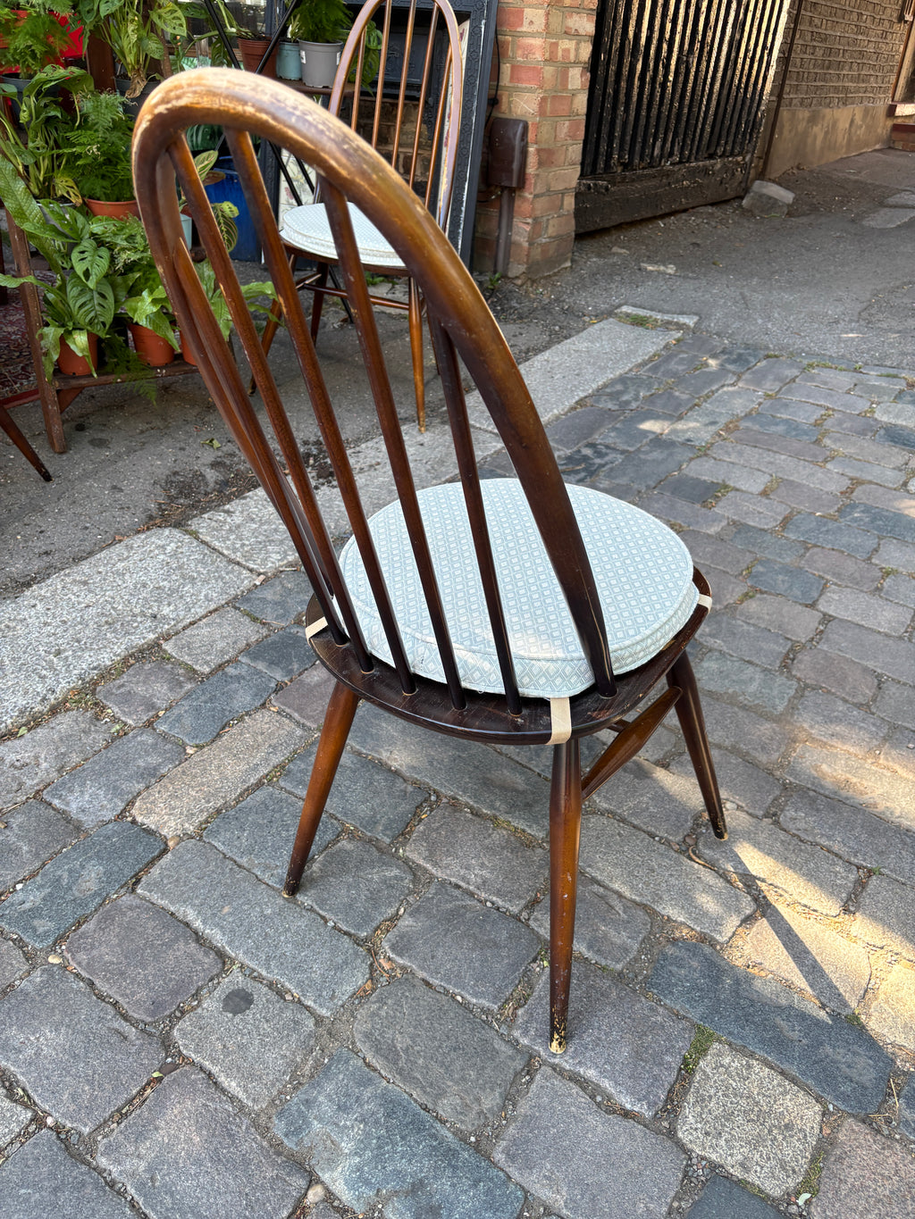 Vintage Ercol Quaker dining chairs with padding x 4