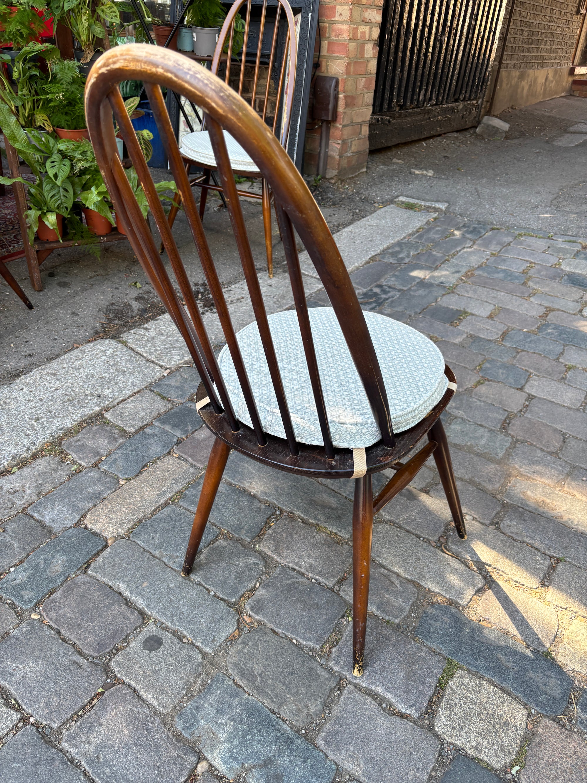 Vintage Ercol Quaker dining chairs with padding x 4