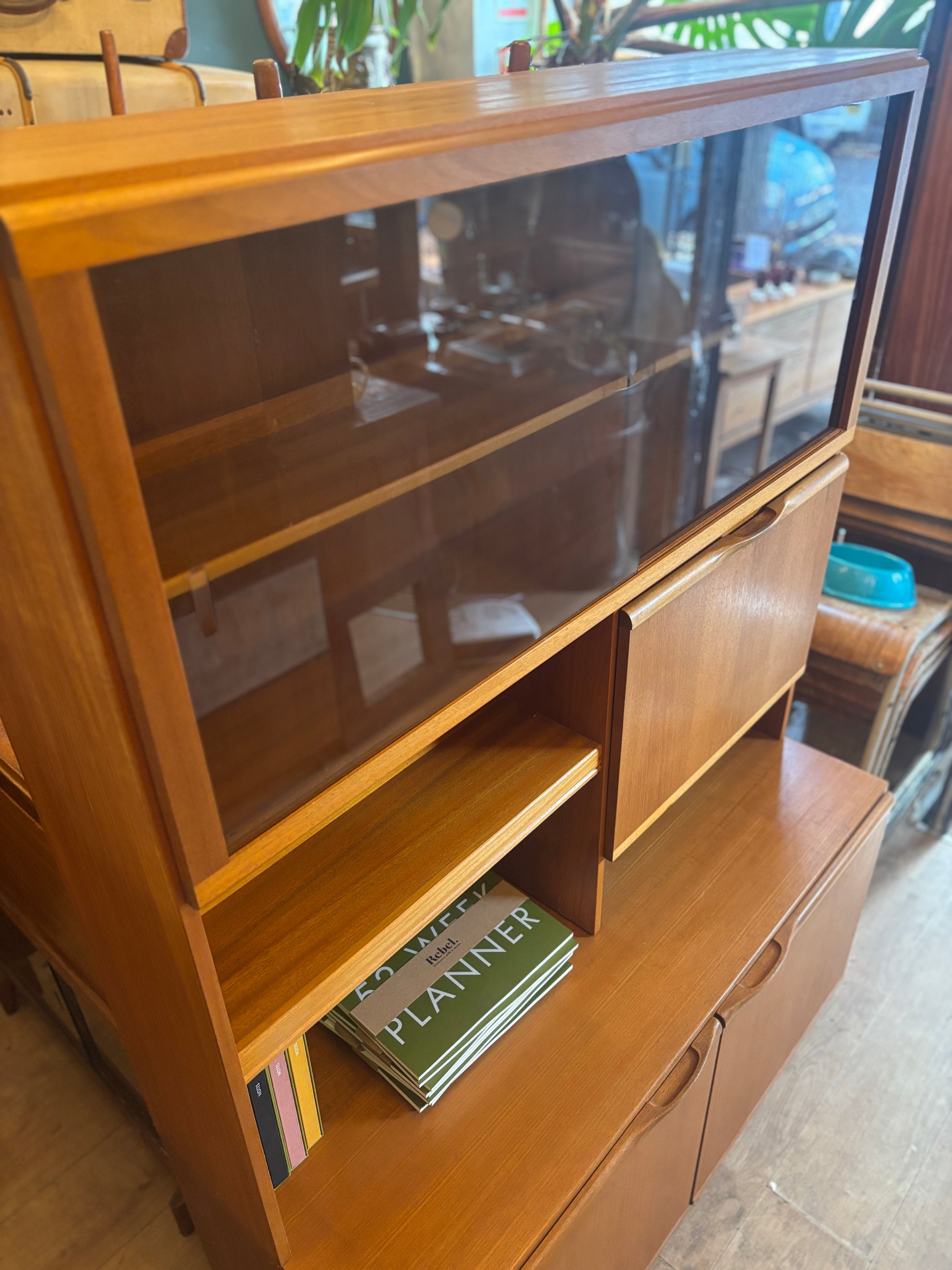 Mid-Century Modern McIntosh teak display cabinet