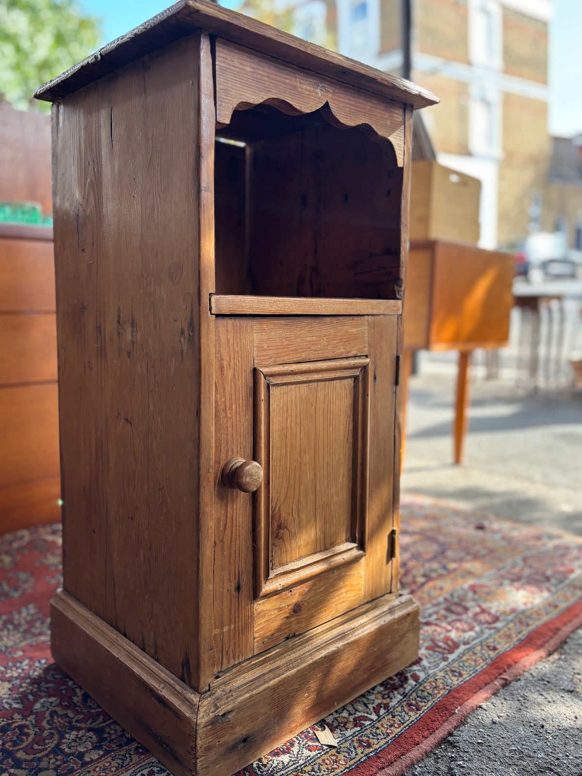 Vintage pine side table/ cupboard/ bedside table