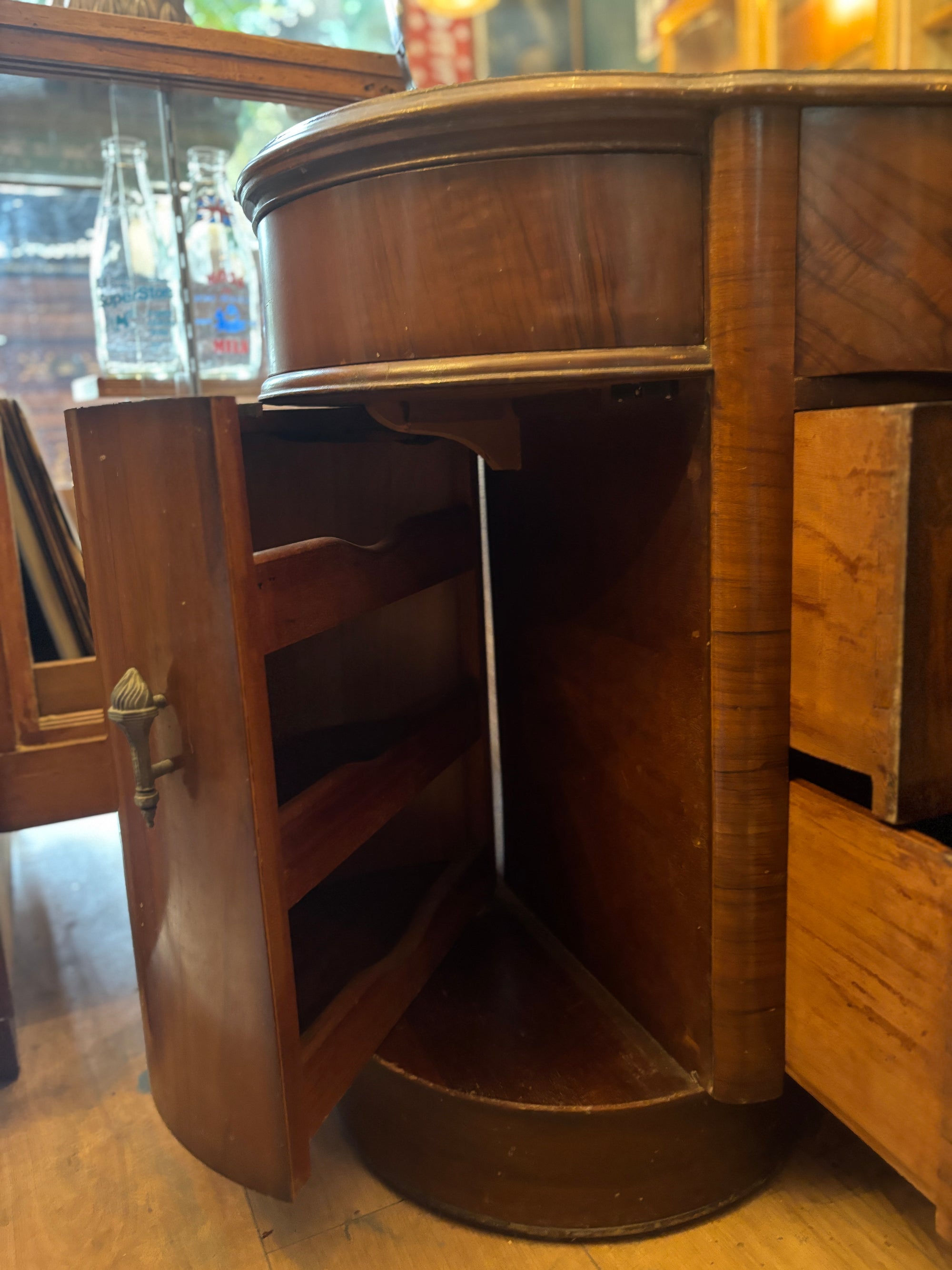 Walnut Art Deco wardrobe and dressing table