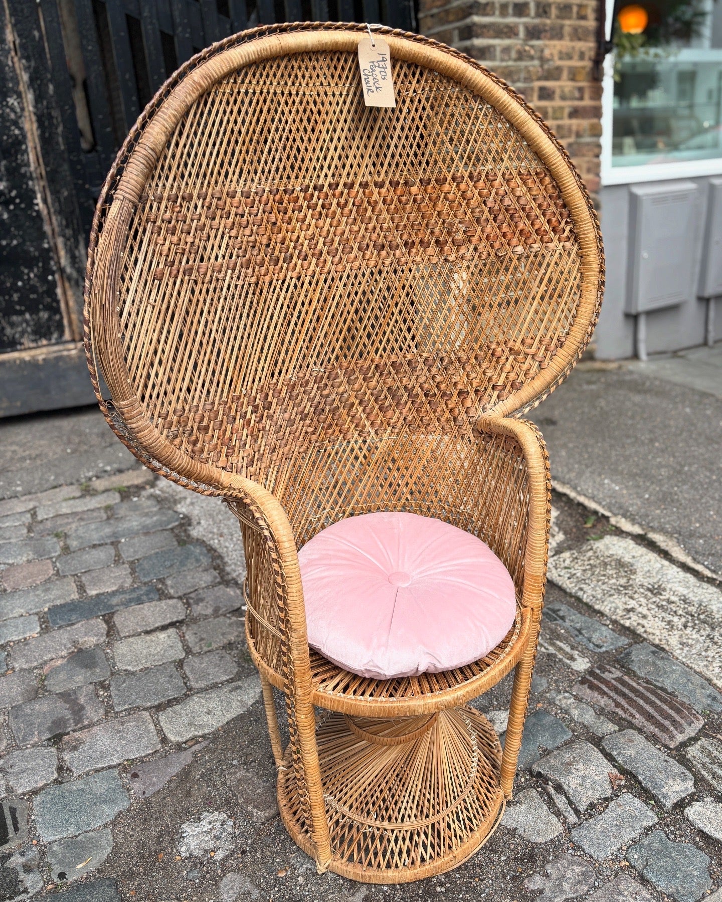 Vintage wicker peacock chair