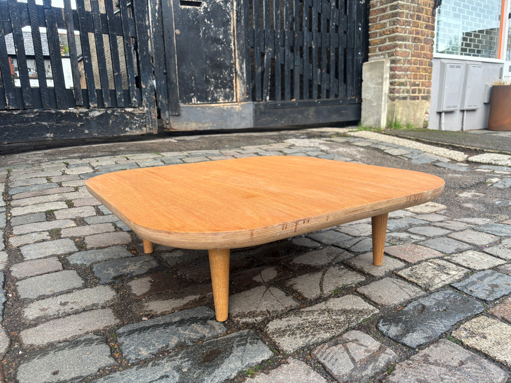 Mid century low solid wood coffee table