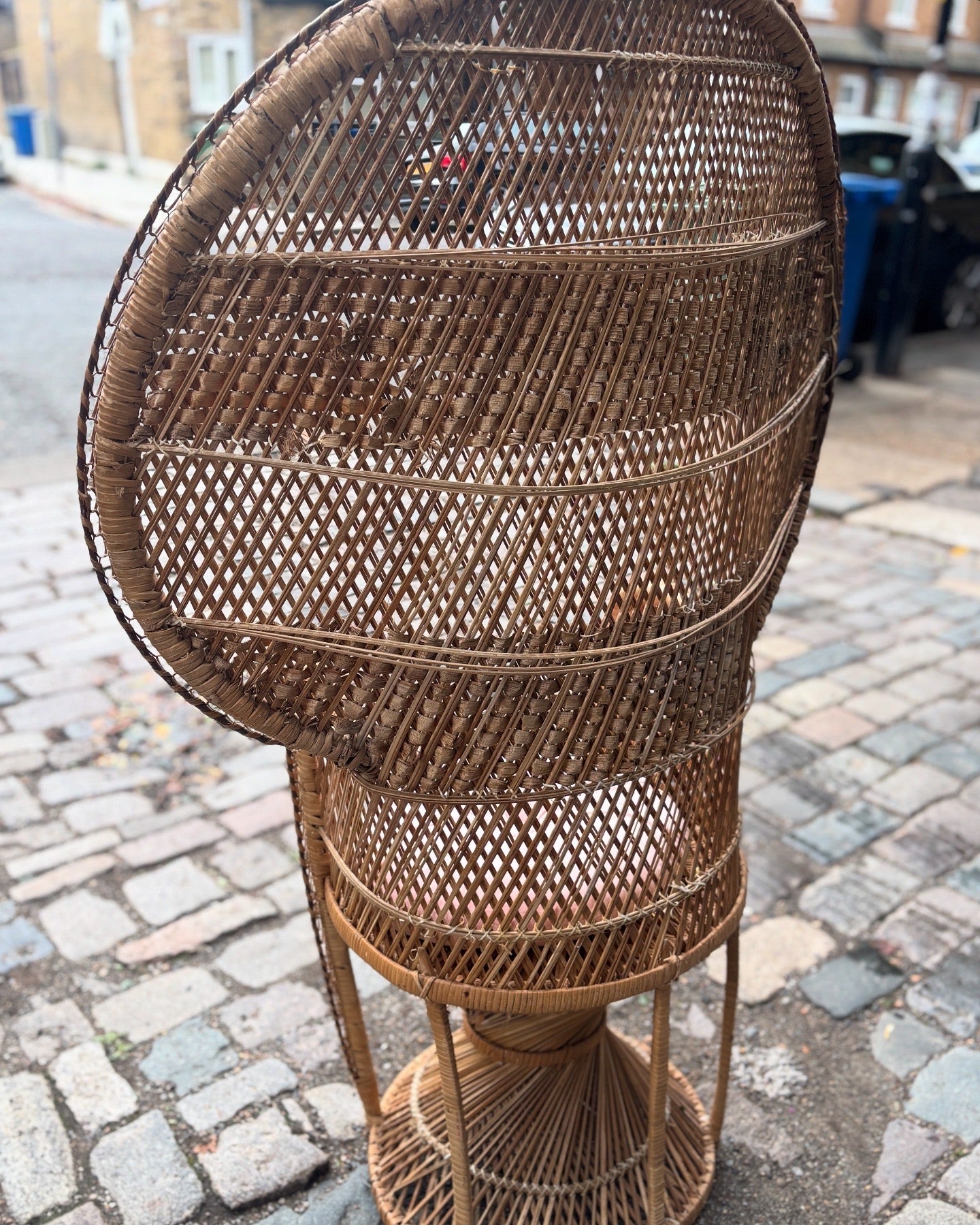 Vintage wicker peacock chair