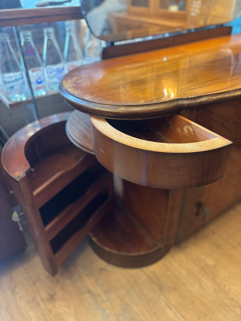 Walnut Art Deco wardrobe and dressing table
