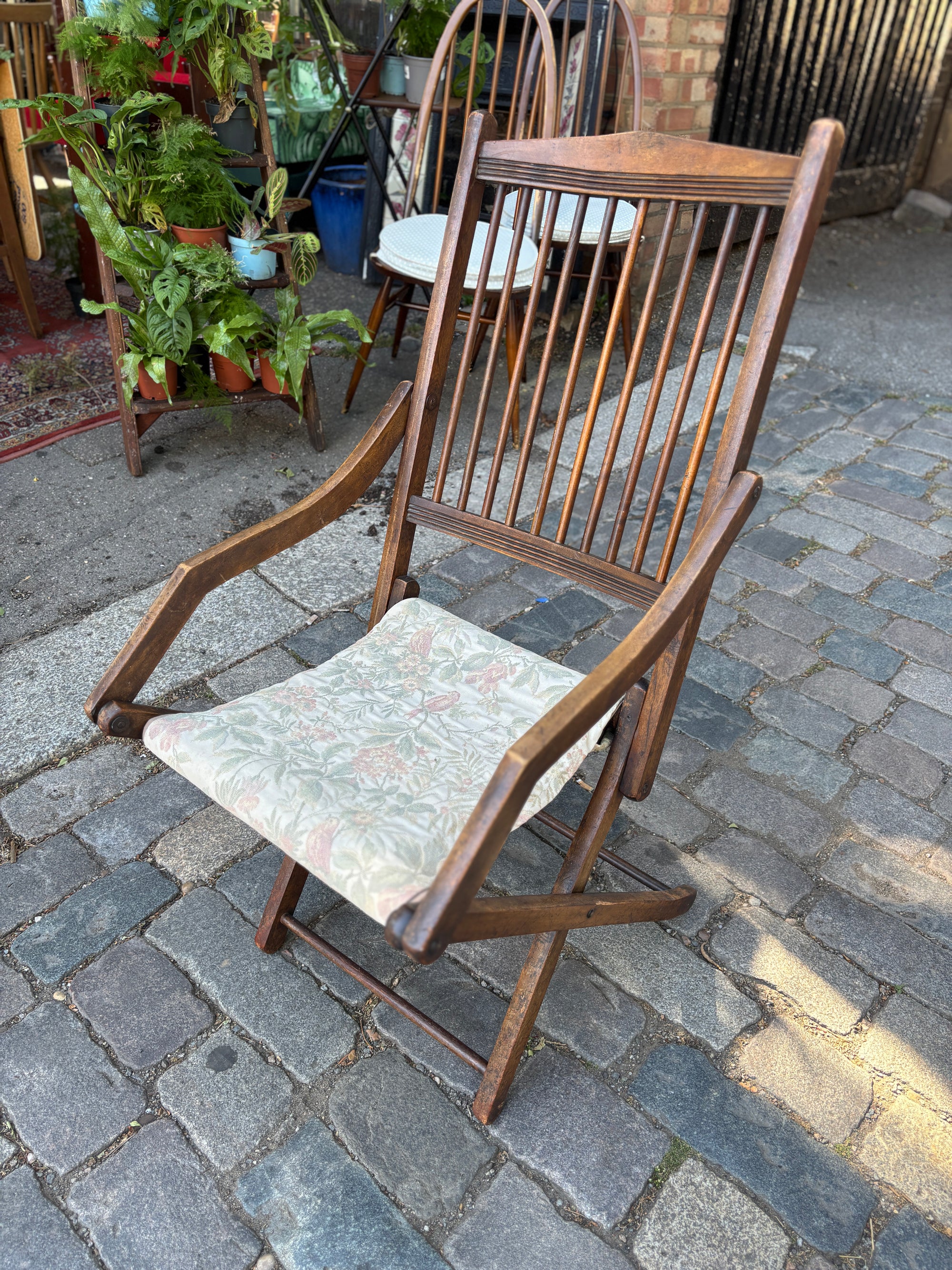 Antique Victorian mahogany deck chair