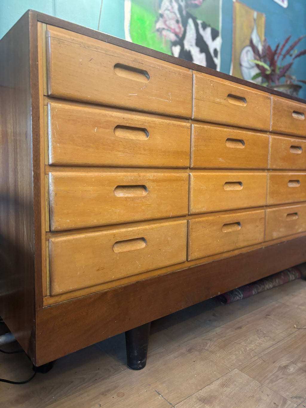 Mid century haberdashers cabinet with drawers