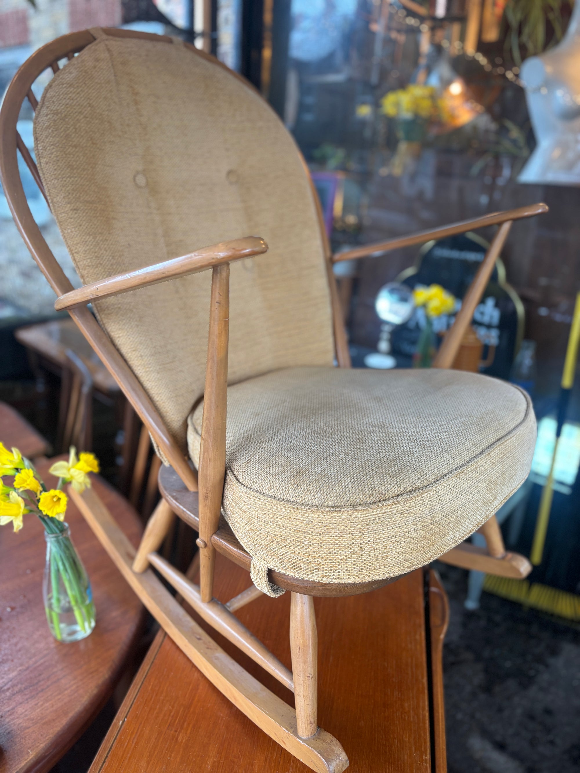 Vintage Ercol Windsor grandfather rocking chair