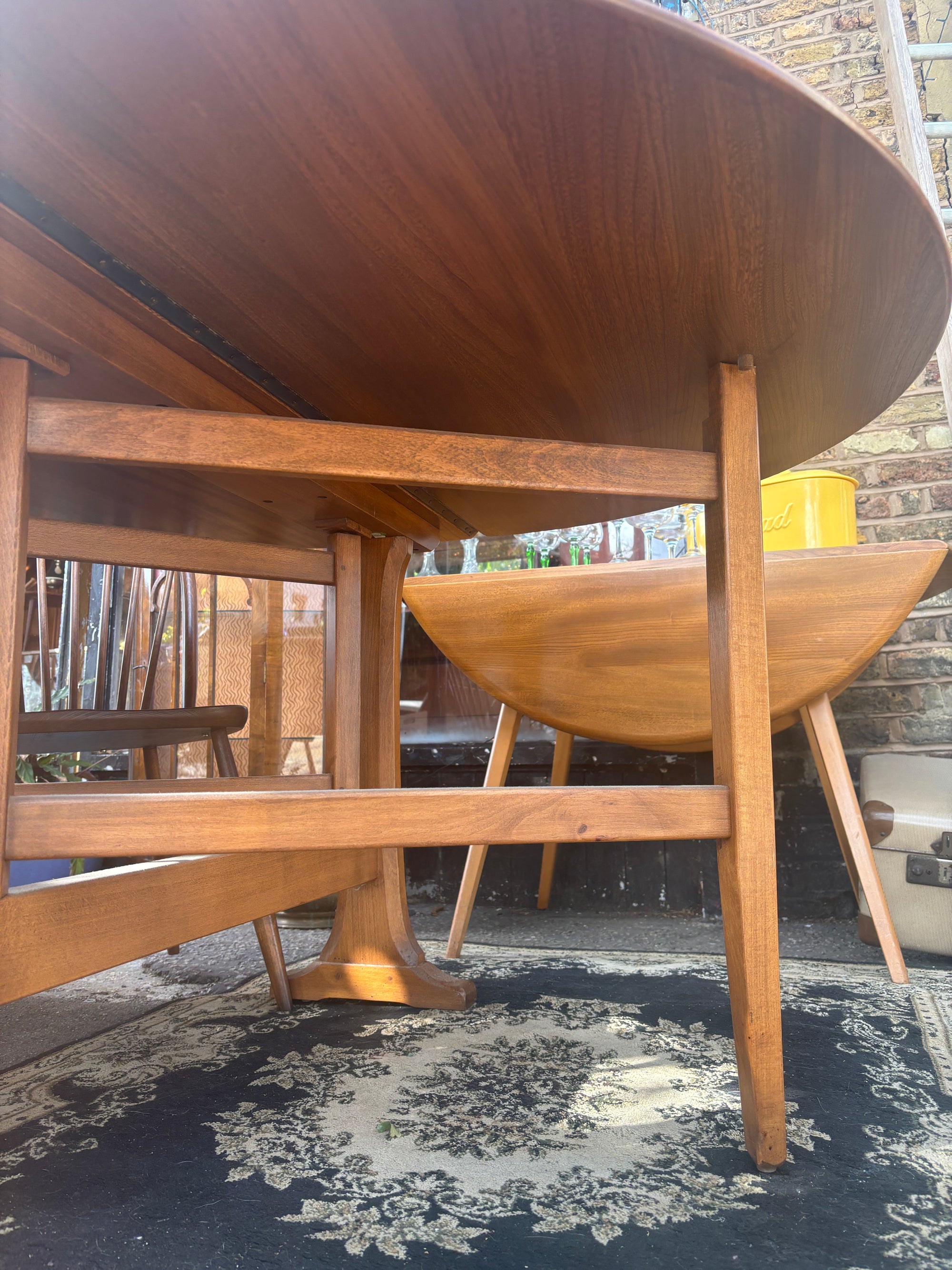 Vintage Ercol dropleaf table with 4 rare Latimer chairs