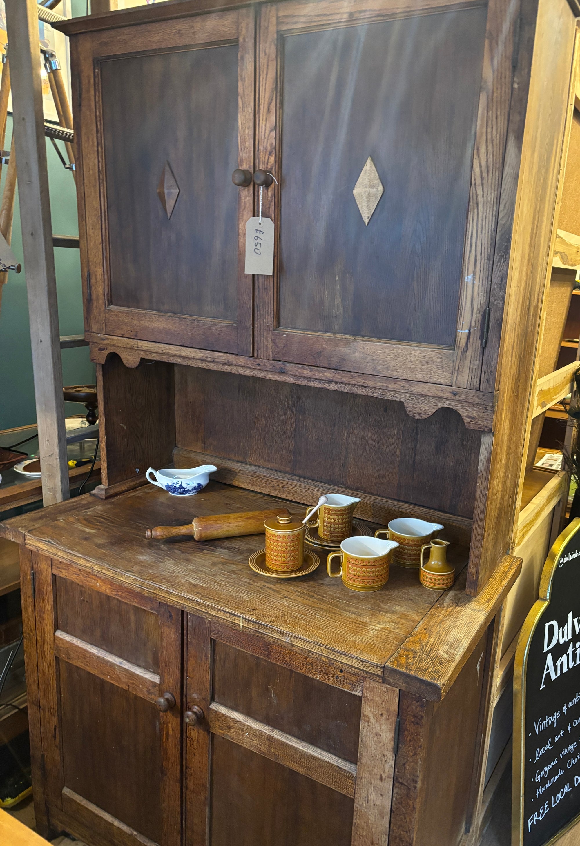 Victorian pine kitchen cupboard